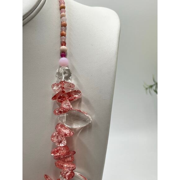 Cherry Quartz &
Clear Quartz Chip Bead
Statement Necklace Pink Coral
Gemstone - Picture 5 of 13